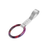 Round JDM Tsurikawa Drift Subway Train Bus Handle Strap – Universal Car Interior Hanging Charm, Silver Nylon X1