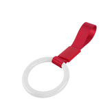 Round JDM Tsurikawa Drift Subway Train Bus Handle Strap – Universal Car Interior Hanging Charm, Red Nylon X2