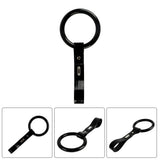 Round JDM Tsurikawa Drift Subway Train Bus Handle Strap – Universal Car Interior Hanging Charm, Black PVC X1