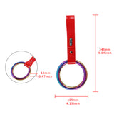 Round JDM Tsurikawa Drift Subway Train Bus Handle Strap – Universal Car Interior Hanging Charm, Red PVC X1