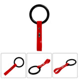 Round JDM Tsurikawa Drift Subway Train Bus Handle Strap – Universal Car Interior Hanging Charm, Red PVC X1