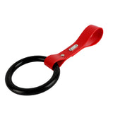 Round JDM Tsurikawa Drift Subway Train Bus Handle Strap – Universal Car Interior Hanging Charm, Red PVC X1