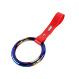 Round JDM Tsurikawa Drift Subway Train Bus Handle Strap – Universal Car Interior Hanging Charm, Red PVC X1