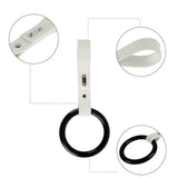 Round JDM Tsurikawa Drift Subway Train Bus Handle Strap – Universal Car Interior Hanging Charm, White PVC X1