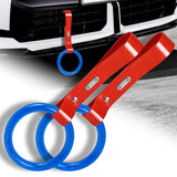 Round Crystal-Style Ring JDM Tsurikawa Drift Subway Train Bus Handle Strap – Universal Car Interior Hanging Charm, Red PVC X2
