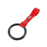 Round JDM Tsurikawa Drift Subway Train Bus Handle Strap – Universal Car Interior Hanging Charm, Red PVC X1