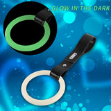 Round JDM Tsurikawa Drift Subway Train Bus Handle Strap – Universal Car Interior Hanging Charm, Black PVC X1