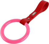 Round JDM Tsurikawa Drift Subway Train Bus Handle Strap – Universal Car Interior Hanging Charm, Red PVC X1