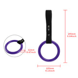 Round JDM Tsurikawa Drift Subway Train Bus Handle Strap – Universal Car Interior Hanging Charm, Black PVC X1