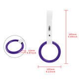 Round JDM Tsurikawa Drift Subway Train Bus Handle Strap – Universal Car Interior Hanging Charm, White PVC X1