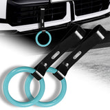 Round JDM Tsurikawa Drift Subway Train Bus Handle Strap – Universal Car Interior Hanging Charm, Black PVC X2