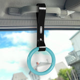 Round JDM Tsurikawa Drift Subway Train Bus Handle Strap – Universal Car Interior Hanging Charm, Black PVC X1