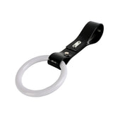 Round JDM Tsurikawa Drift Subway Train Bus Handle Strap – Universal Car Interior Hanging Charm, Black PVC X1