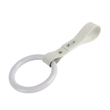 Round JDM Tsurikawa Drift Subway Train Bus Handle Strap – Universal Car Interior Hanging Charm, White PVC X1