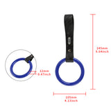 Round JDM Tsurikawa Drift Subway Train Bus Handle Strap – Universal Car Interior Hanging Charm, Carbon Fiber Pattern PVC X1