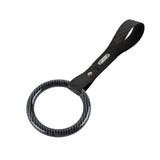 Round JDM Tsurikawa Drift Subway Train Bus Handle Strap – Universal Car Interior Hanging Charm, Carbon Fiber Pattern PVC X1