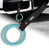 Round JDM Tsurikawa Drift Subway Train Bus Handle Strap – Universal Car Interior Hanging Charm, Carbon Fiber Pattern PVC X1