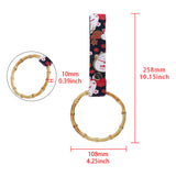 Natural Bamboo Ring JDM Tsurikawa Drift Subway Train Bus Handle Strap – Universal Car Interior Hanging Charm, Bosozoku Black Cats Pattern Retro Fabric Strap X1