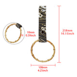 Natural Bamboo Ring JDM Tsurikawa Drift Subway Train Bus Handle Strap – Universal Car Interior Hanging Charm, Bosozoku Green Waves Pattern Retro Fabric Strap X1