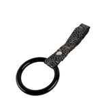Round JDM Tsurikawa Drift Subway Train Bus Handle Strap – Universal Car Interior Hanging Charm, Bosozoku Black Clouds Pattern Retro Nylon Strap X1