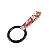 Round JDM Tsurikawa Drift Subway Train Bus Handle Strap – Universal Car Interior Hanging Charm, Bosozoku Red Cats Pattern Retro Nylon Strap X1