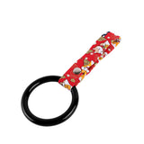 Round JDM Tsurikawa Drift Subway Train Bus Handle Strap – Universal Car Interior Hanging Charm, Bosozoku Red Dogs Pattern Retro Nylon Strap X1