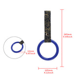 Round Crystal-Style Ring JDM Tsurikawa Drift Subway Train Bus Handle Strap – Universal Car Interior Hanging Charm, Bosozoku Black Clouds Pattern Retro Nylon Strap X1