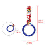 Round Crystal-Style Ring JDM Tsurikawa Drift Subway Train Bus Handle Strap – Universal Car Interior Hanging Charm, Bosozoku Red Cats Pattern Retro Nylon Strap X1