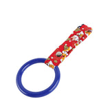 Round JDM Tsurikawa Drift Subway Train Bus Handle Strap – Universal Car Interior Hanging Charm, Bosozoku Red Dogs Pattern Retro Nylon Strap X1
