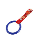 Round JDM Tsurikawa Drift Subway Train Bus Handle Strap – Universal Car Interior Hanging Charm, Bosozoku Red Waves Pattern Retro Nylon Strap X1