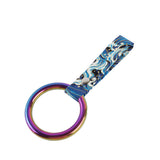 Round JDM Tsurikawa Drift Subway Train Bus Handle Strap – Universal Car Interior Hanging Charm, Bosozoku Blue Waves Pattern Retro Nylon Strap X1