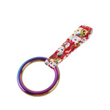 Round JDM Tsurikawa Drift Subway Train Bus Handle Strap – Universal Car Interior Hanging Charm, Bosozoku Red Cats Pattern Retro Nylon Strap X1
