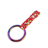 Round JDM Tsurikawa Drift Subway Train Bus Handle Strap – Universal Car Interior Hanging Charm, Bosozoku Red Dogs Pattern Retro Nylon Strap X1