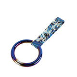 Round JDM Tsurikawa Drift Subway Train Bus Handle Strap – Universal Car Interior Hanging Charm, Bosozoku Blue Waves Pattern Retro Nylon Strap X1