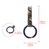 Round JDM Tsurikawa Drift Subway Train Bus Handle Strap – Universal Car Interior Hanging Charm, Bosozoku Green Waves Pattern Retro Nylon Strap X1
