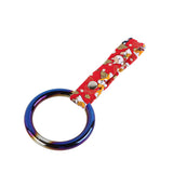 Round JDM Tsurikawa Drift Subway Train Bus Handle Strap – Universal Car Interior Hanging Charm, Bosozoku Red Dogs Pattern Retro Nylon Strap X1