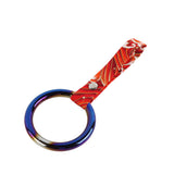 Round JDM Tsurikawa Drift Subway Train Bus Handle Strap – Universal Car Interior Hanging Charm, Bosozoku Red Waves Pattern Retro Nylon Strap X1