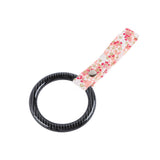 Round JDM Tsurikawa Drift Subway Train Bus Handle Strap – Universal Car Interior Hanging Charm, Bosozoku Pink Flowers Pattern Retro Nylon Strap X1