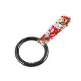 Round JDM Tsurikawa Drift Subway Train Bus Handle Strap – Universal Car Interior Hanging Charm, Bosozoku Red Cats Pattern Retro Nylon Strap X1