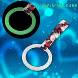 Round JDM Tsurikawa Drift Subway Train Bus Handle Strap – Universal Car Interior Hanging Charm, Bosozoku Black Cats Pattern Retro Nylon Strap X1