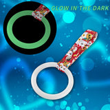 Round JDM Tsurikawa Drift Subway Train Bus Handle Strap – Universal Car Interior Hanging Charm, Bosozoku Red Cats Pattern Retro Nylon Strap X1