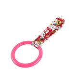 Round JDM Tsurikawa Drift Subway Train Bus Handle Strap – Universal Car Interior Hanging Charm, Bosozoku Red Cats Pattern Retro Nylon Strap X1