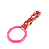 Round JDM Tsurikawa Drift Subway Train Bus Handle Strap – Universal Car Interior Hanging Charm, Bosozoku Red Dogs Pattern Retro Nylon Strap X1