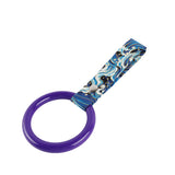 Round JDM Tsurikawa Drift Subway Train Bus Handle Strap – Universal Car Interior Hanging Charm, Bosozoku Blue Waves Pattern Retro Nylon Strap X1
