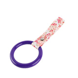 Round JDM Tsurikawa Drift Subway Train Bus Handle Strap – Universal Car Interior Hanging Charm, Bosozoku Pink Flowers Pattern Retro Nylon Strap X1
