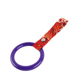 Round JDM Tsurikawa Drift Subway Train Bus Handle Strap – Universal Car Interior Hanging Charm, Bosozoku Red Waves Pattern Retro Nylon Strap X1