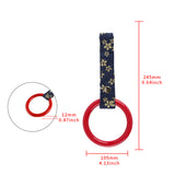 Round Crystal-Style Ring JDM Tsurikawa Drift Subway Train Bus Handle Strap – Universal Car Interior Hanging Charm, Bosozoku Blue Flowers Pattern Retro Nylon Strap X1