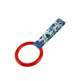 Round JDM Tsurikawa Drift Subway Train Bus Handle Strap – Universal Car Interior Hanging Charm, Bosozoku Blue Waves Pattern Retro Nylon Strap X1