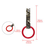 Round Crystal-Style Ring JDM Tsurikawa Drift Subway Train Bus Handle Strap – Universal Car Interior Hanging Charm, Bosozoku Green Waves Pattern Retro Nylon Strap X1