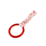 Round JDM Tsurikawa Drift Subway Train Bus Handle Strap – Universal Car Interior Hanging Charm, Bosozoku Pink Flowers Pattern Retro Nylon Strap X1